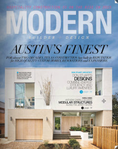 Cannon Frank featured in the Winter 2015 issue of Modern Builder.